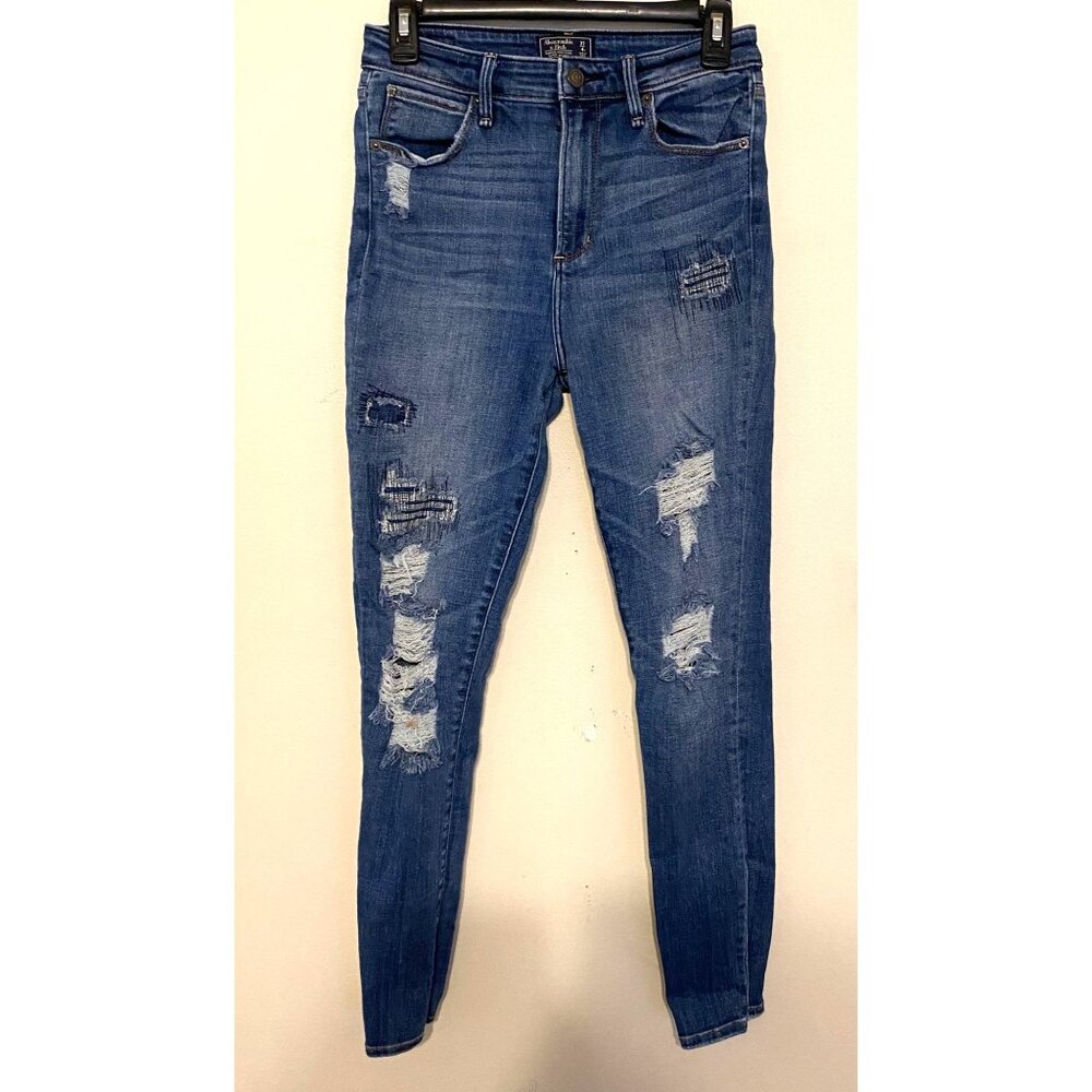 Abercrombie & Fitch Simone High Rise Super Skinny Distressed Jeans 27" Waist